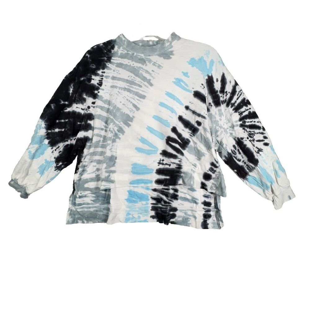 Electric & Rose Shirt Womens XS Blue White Tie Dye Sweatshirt Casual Loungewear‎